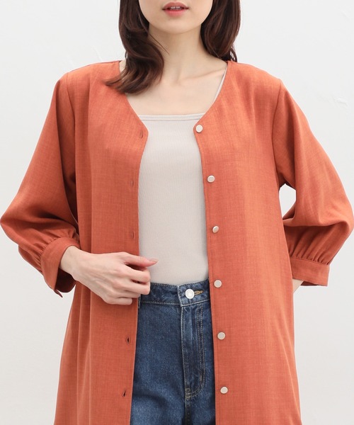 Honeys（ハニーズ）の「ベアタンクトップ（タンクトップ・レディース・オフホワイト/ブラック/カーキ/ライトベージュ/スミクロ/オレンジ/グレイッシュベージュ・S/M/L/LL）」の18枚目の写真