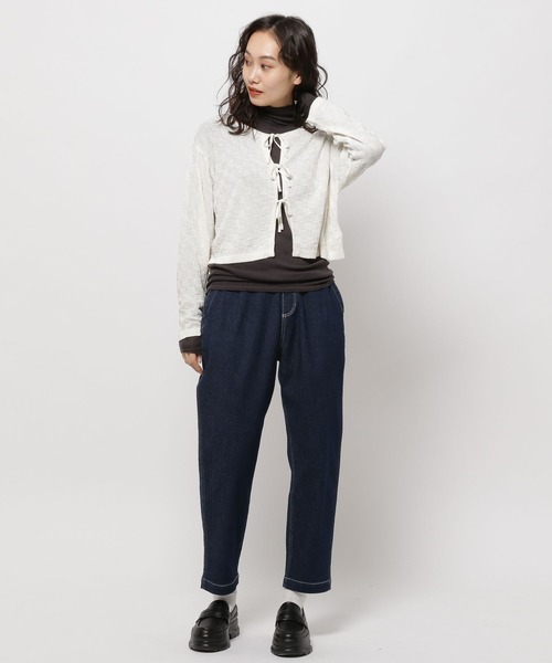 niko and...（ニコアンド）の「コットンバンブーリボンカーディガン（カーディガン/ボレロ・レディース・ブルー/オレンジ/オフホワイト・LARGE/MEDIUM）」の5枚目の写真