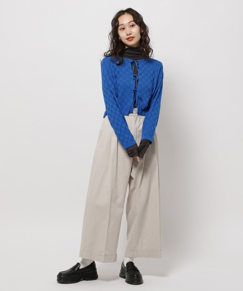 niko and...（ニコアンド）の「コットンバンブーリボンカーディガン（カーディガン/ボレロ・レディース・ブルー/オレンジ/オフホワイト・LARGE/MEDIUM）」の8枚目の写真