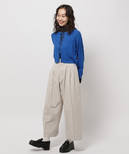 niko and...（ニコアンド）の「コットンバンブーリボンカーディガン（カーディガン/ボレロ・レディース・ブルー/オレンジ/オフホワイト・LARGE/MEDIUM）」の9枚目の写真