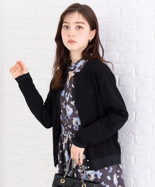 index（インデックス）の「◇UV ラメライン刺繍カーディガン【洗濯機