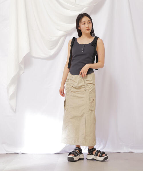 JILL by JILL STUART(ジルバイジルスチュアート)の「◇リボンデザインヘンリータンク(Tシャツ/カットソー・レディース・ホワイト系その他/グレー系その他・FREE)」の5枚目の写真