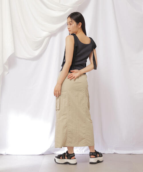 JILL by JILL STUART(ジルバイジルスチュアート)の「◇リボンデザインヘンリータンク(Tシャツ/カットソー・レディース・ホワイト系その他/グレー系その他・FREE)」の6枚目の写真