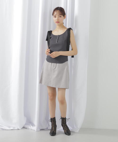 JILL by JILL STUART(ジルバイジルスチュアート)の「◇リボンデザインヘンリータンク(Tシャツ/カットソー・レディース・ホワイト系その他/グレー系その他・FREE)」の9枚目の写真
