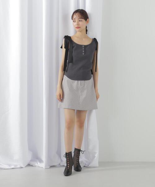 JILL by JILL STUART(ジルバイジルスチュアート)の「◇リボンデザインヘンリータンク(Tシャツ/カットソー・レディース・ホワイト系その他/グレー系その他・FREE)」の10枚目の写真