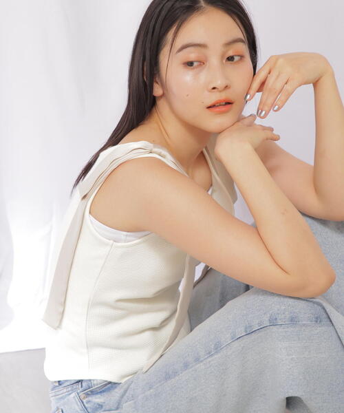 JILL by JILL STUART(ジルバイジルスチュアート)の「◇リボンデザインヘンリータンク(Tシャツ/カットソー・レディース・ホワイト系その他/グレー系その他・FREE)」の19枚目の写真