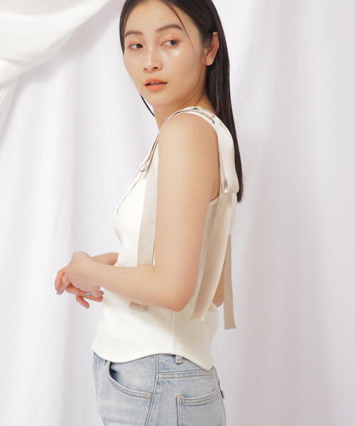 JILL by JILL STUART(ジルバイジルスチュアート)の「◇リボンデザインヘンリータンク(Tシャツ/カットソー・レディース・ホワイト系その他/グレー系その他・FREE)」の20枚目の写真