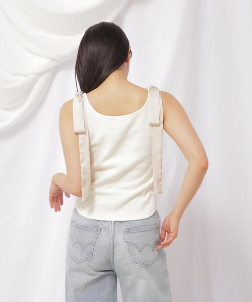 JILL by JILL STUART(ジルバイジルスチュアート)の「◇リボンデザインヘンリータンク(Tシャツ/カットソー・レディース・ホワイト系その他/グレー系その他・FREE)」の21枚目の写真