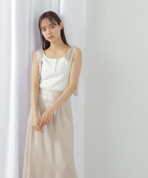 JILL by JILL STUART(ジルバイジルスチュアート)の「◇リボンデザインヘンリータンク(Tシャツ/カットソー・レディース・ホワイト系その他/グレー系その他・FREE)」の22枚目の写真