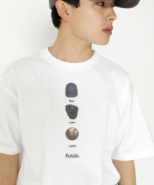 Seymour.(シーモア)の「"Here comes a pitch." T-SHIRT(Tシャツ/カットソー・メンズ・ホワイト/グレー・MEDIUM/X-LARGE/LARGE/X-SMALL)」の19枚目の写真