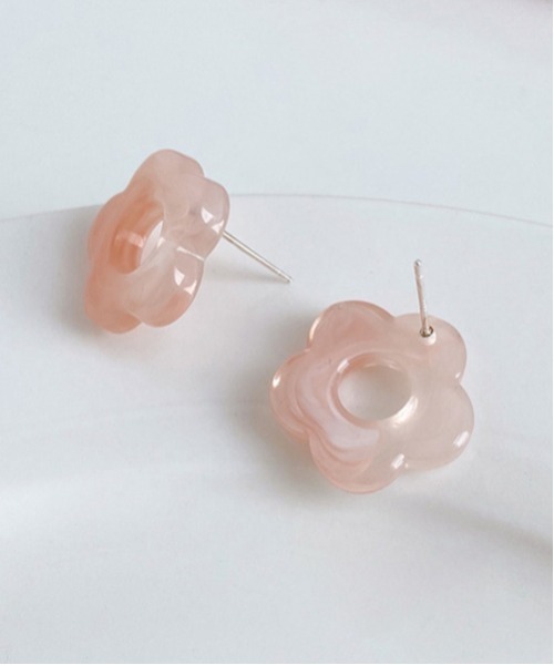 MASHIRO（マシロ）の「【MASHIRO】デイジーマーブルピアス お花モチーフ（ピアス（両耳用）・レディース・ブルー/ピンク/グリーン・FREE）」の7枚目の写真