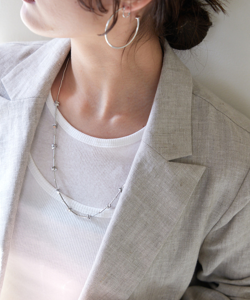 SLOBE IENA（スローブイエナ）の「《追加》SLOBE ニュアンスメタルビーズネックレス（ネックレス・レディース・シルバー・FREE）」の6枚目の写真