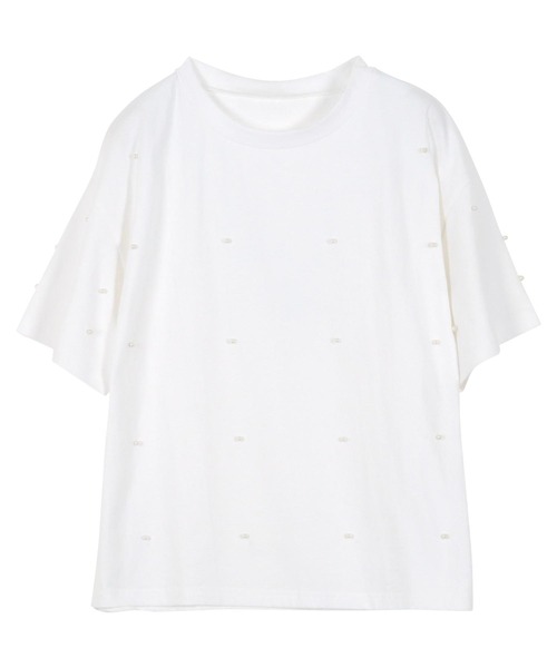 KOBE LETTUCE(コウベレタス)の「パールorビジューTシャツ(Tシャツ/カットソー・レディース・グレー系その他/ブラック/ブラック系その他/チャコールグレー/オフホワイト/ホワイト系その他・M)」の11枚目の写真