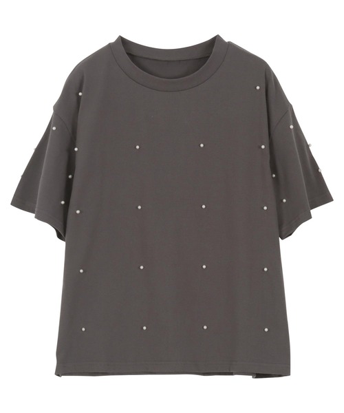 KOBE LETTUCE(コウベレタス)の「パールorビジューTシャツ(Tシャツ/カットソー・レディース・グレー系その他/ブラック/ブラック系その他/チャコールグレー/オフホワイト/ホワイト系その他・M)」の13枚目の写真