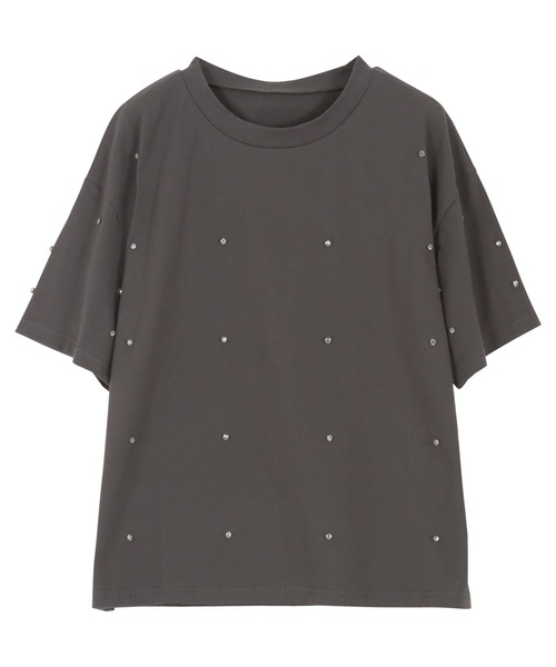 KOBE LETTUCE(コウベレタス)の「パールorビジューTシャツ(Tシャツ/カットソー・レディース・グレー系その他/ブラック/ブラック系その他/チャコールグレー/オフホワイト/ホワイト系その他・M)」の14枚目の写真