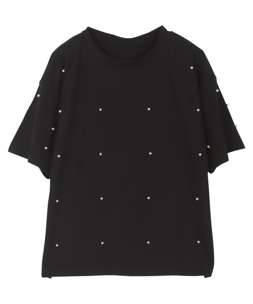 KOBE LETTUCE(コウベレタス)の「パールorビジューTシャツ(Tシャツ/カットソー・レディース・グレー系その他/ブラック/ブラック系その他/チャコールグレー/オフホワイト/ホワイト系その他・M)」の15枚目の写真