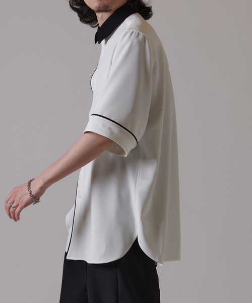 Lui's（ルイス）の「パイピングクレリック半袖シャツ（シャツ/ブラウス・メンズ・グレー/ベージュ/ホワイト・S/M）」の17枚目の写真