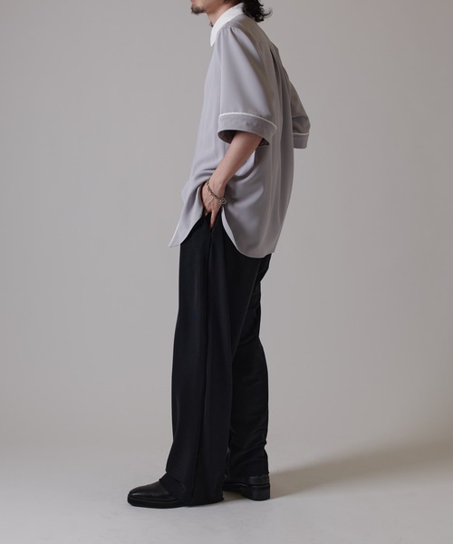 Lui's（ルイス）の「パイピングクレリック半袖シャツ（シャツ/ブラウス・メンズ・グレー/ベージュ/ホワイト・S/M）」の15枚目の写真