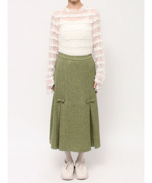 merry jenny（メリージェニー）の「リボンプリーツミディスカート（スカート・レディース・グリーン/レッド/その他1・FREE）」の11枚目の写真
