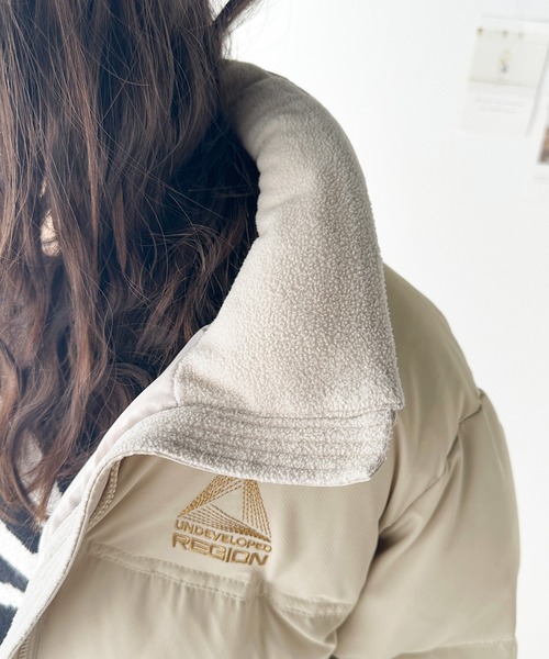 classicalelf（クラシカルエルフ）の「軽くて暖かい真冬の味方。中綿フェイクダウンオーバーサイズジャケット（ダウンジャケット/コート・レディース・ベージュ/ホワイト系その他/ブラック・LARGE/MEDIUM/SMALL/X-LARGE）」の8枚目の写真