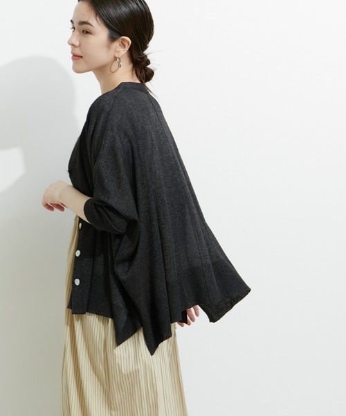 le cercle ADAM ET ROPE'(ルセルクルアダムエロペ)の「シアーラメカーディガン(カーディガン/ボレロ・レディース・ライトグレー/ブラック系その他/ブラウン系その他/ブルー系その他4・FREE)」の1枚目の写真