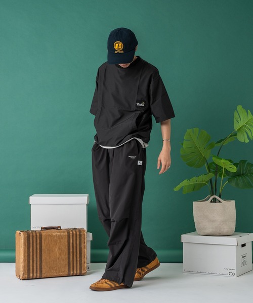 Adoon plain(アドーンプレーン)の「ナイロンリーフパッチドローコードT(Tシャツ/カットソー・メンズ・ネイビー/ブラック・MEDIUM/LARGE)」の12枚目の写真