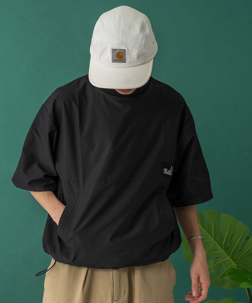 Adoon plain(アドーンプレーン)の「ナイロンリーフパッチドローコードT(Tシャツ/カットソー・メンズ・ネイビー/ブラック・MEDIUM/LARGE)」の15枚目の写真