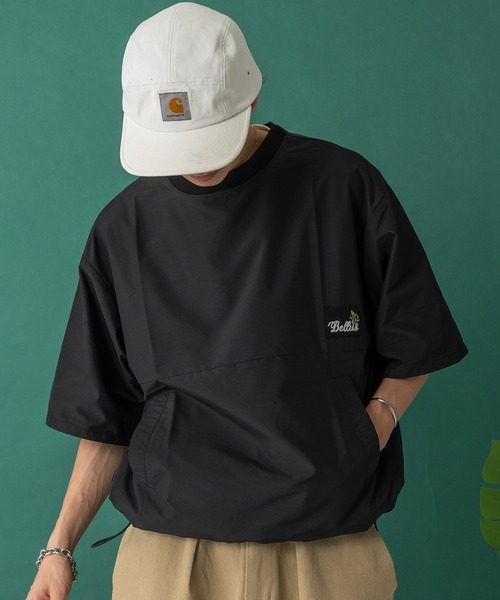 Adoon plain(アドーンプレーン)の「ナイロンリーフパッチドローコードT(Tシャツ/カットソー・メンズ・ネイビー/ブラック・MEDIUM/LARGE)」の14枚目の写真