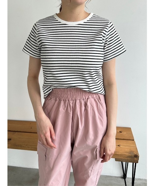 新品　アッパーハイツ Tシャツ カットソー　ボーダー　リブ SHIPS tシャツ ロング リブ スリーブ カットソー ボーダー