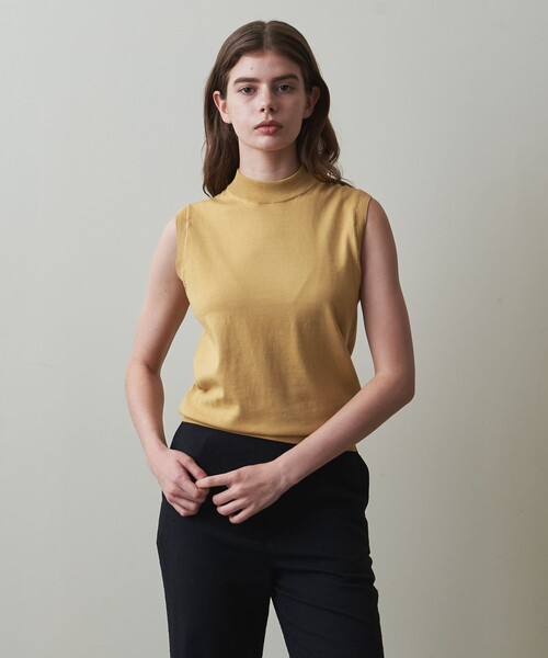 Steven Alan(スティーブンアラン)の「<Steven Alan>コットンシルク ノースリーブ ニット(ニット/セーター・レディース・マスタード/ブラック/ネイビー・FREE)」の1枚目の写真