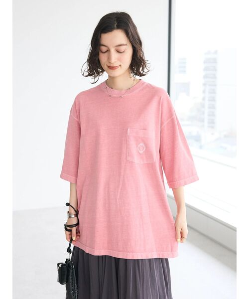 CRAFT STANDARD BOUTIQUE（クラフトスタンダードブティック）の「【ユニセックス】エンブレム刺繍ポケットTEE（Tシャツ/カットソー・レディース・ベージュ/ピンク/カーキ/オフホワイト/チャコールグレー/ブルー・M/L/XL）」の7枚目の写真