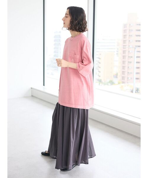 CRAFT STANDARD BOUTIQUE（クラフトスタンダードブティック）の「【ユニセックス】エンブレム刺繍ポケットTEE（Tシャツ/カットソー・レディース・ベージュ/ピンク/カーキ/オフホワイト/チャコールグレー/ブルー・M/L/XL）」の11枚目の写真