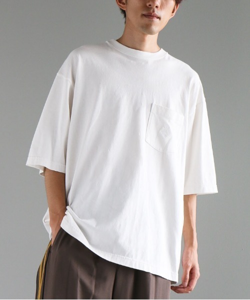 CRAFT STANDARD BOUTIQUE（クラフトスタンダードブティック）の「【ユニセックス】エンブレム刺繍ポケットTEE（Tシャツ/カットソー・レディース・ベージュ/ピンク/カーキ/オフホワイト/チャコールグレー/ブルー・M/L/XL）」の2枚目の写真