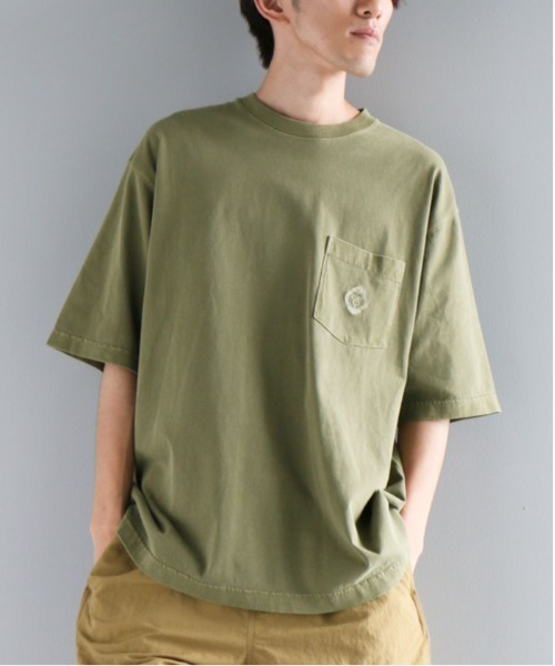 CRAFT STANDARD BOUTIQUE（クラフトスタンダードブティック）の「【ユニセックス】エンブレム刺繍ポケットTEE（Tシャツ/カットソー・レディース・ベージュ/ピンク/カーキ/オフホワイト/チャコールグレー/ブルー・M/L/XL）」の4枚目の写真