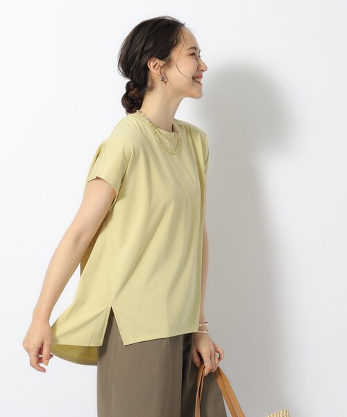 DRESKIP（ドレスキップ）の「【洗える/UV】Aライン 後ろタック フレンチトップス（Tシャツ/カットソー・レディース・ブラック/グリーン系/ライトイエロー系/ライトベージュ・02/03/04）」の10枚目の写真