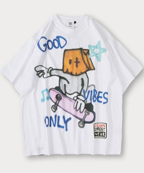 VISION STREET WEAR(ヴィジョンストリートウェア)の「【VISION STREET WEAR/ヴィジョンストリートウェア】guernika(ゲルニカ)コラボ 半袖Tシャツ バックプリント オーバーサイズ(Tシャツ/カットソー・メンズ・ホワイト/ブラック/レッド/ホワイト系その他/ブラック系その他/ホワイト系その他2/ブラック系その他2・M/L/XL)」の2枚目の写真