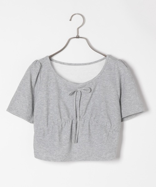 Heather(ヘザー)の「リボンラウンドカットソー 132699(Tシャツ/カットソー・レディース・ブラック/グレー/オフホワイト・FREE)」の1枚目の写真
