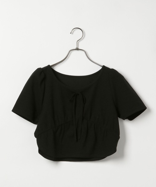 Heather(ヘザー)の「リボンラウンドカットソー 132699(Tシャツ/カットソー・レディース・ブラック/グレー/オフホワイト・FREE)」の3枚目の写真
