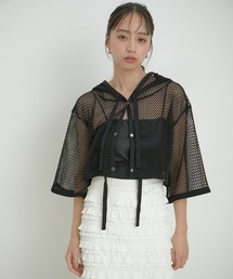VIS | 【洗える】メッシュフーテッドカーディガン(カーディガン/ボレロ)