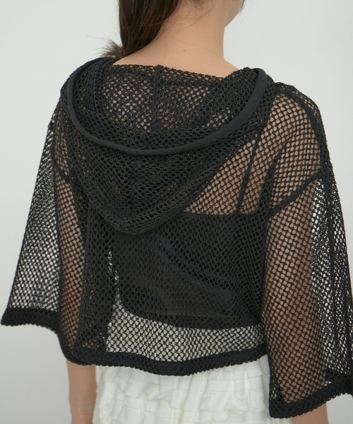 VIS（ビス）の「【洗える】メッシュフーテッドカーディガン（カーディガン/ボレロ・レディース・ブラック/ホワイト系その他7・FREE）」の17枚目の写真