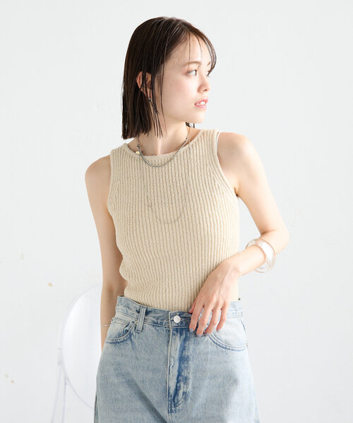 mystic(ミスティック)の「【4色展開】ブークレアメスリタンク(タンクトップ・レディース・ベージュ/ピンク/レッド/ブラック・FREE)」の15枚目の写真