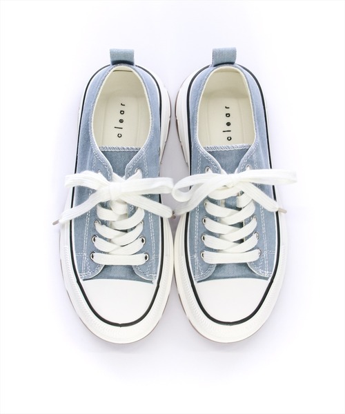 clear（クリア）の「キャンバス地厚底スニーカー≪2024AW≫（スニーカー・レディース・ブラック/サックスブルー/オフホワイト・M/L）」の11枚目の写真
