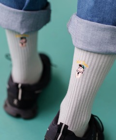 WellDone刺繍カラーソックス