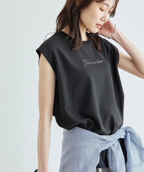 ROPE' PICNIC(ロペピクニック)の「冷感/カットジョーゼットトップス(Tシャツ/カットソー・レディース・ブラック/ブルー系その他4/ベージュ系その他・38)」の2枚目の写真