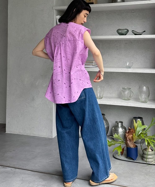 Doux archives（ドゥアルシーヴ）の「レースフレンチスリーブブラウス（シャツ/ブラウス・レディース・ピンク/ブラック/ホワイト・FREE）」の11枚目の写真