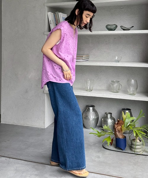 Doux archives（ドゥアルシーヴ）の「レースフレンチスリーブブラウス（シャツ/ブラウス・レディース・ピンク/ブラック/ホワイト・FREE）」の12枚目の写真