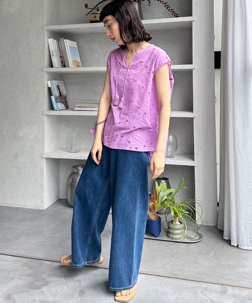 Doux archives（ドゥアルシーヴ）の「レースフレンチスリーブブラウス（シャツ/ブラウス・レディース・ピンク/ブラック/ホワイト・FREE）」の13枚目の写真