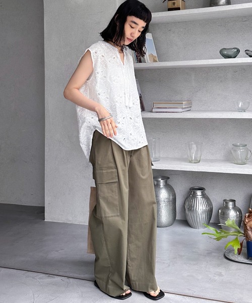 Doux archives（ドゥアルシーヴ）の「レースフレンチスリーブブラウス（シャツ/ブラウス・レディース・ピンク/ブラック/ホワイト・FREE）」の21枚目の写真