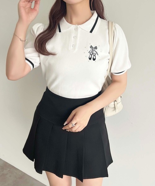 apres jour(アプレジュール)の「バレエ刺繍ポロニット【ZOZOTOWN限定アイテム】(ニット/セーター・レディース・ブラック系その他/オフホワイト/ネイビー/ブラック・フリー/X-LARGE)」の16枚目の写真
