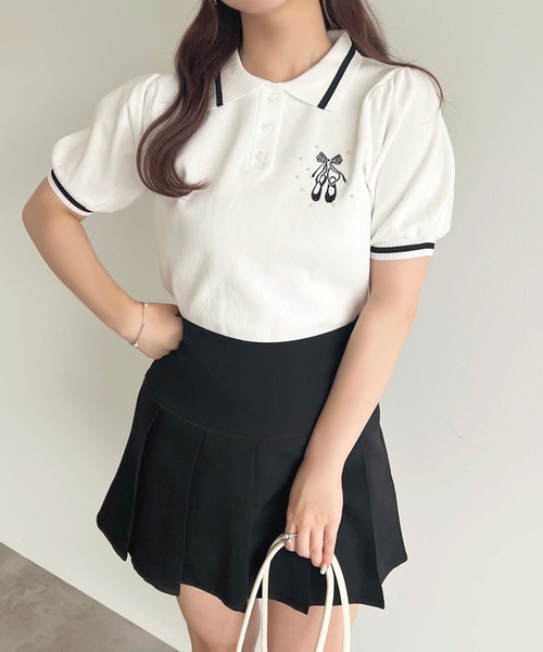 apres jour(アプレジュール)の「バレエ刺繍ポロニット【ZOZOTOWN限定アイテム】(ニット/セーター・レディース・ブラック系その他/オフホワイト/ネイビー/ブラック・フリー/X-LARGE)」の15枚目の写真